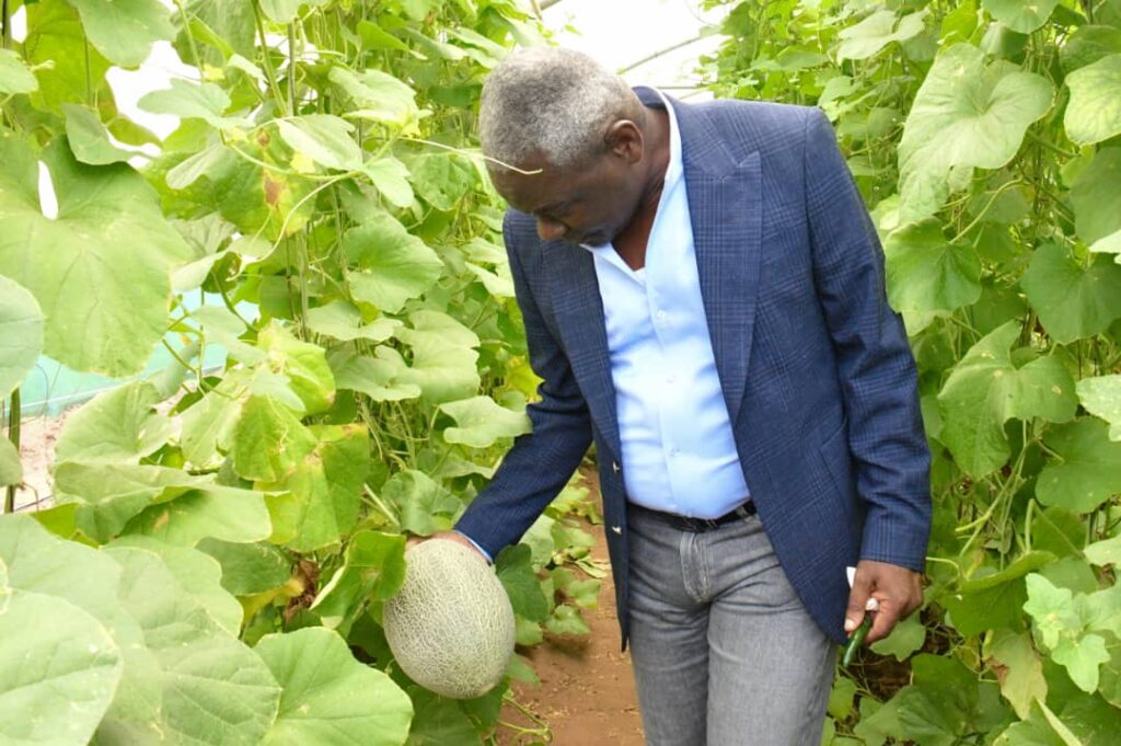 Anatole Collinet MAKOSSO visite le site le  Bon Coin à Tchiamba Nzassi dans le département de Pointe-Noire.